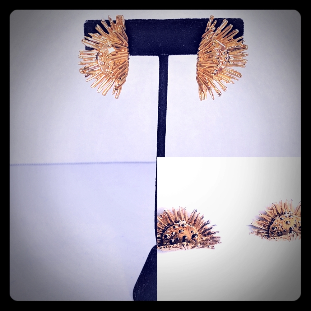 Vintage DK 925 Electroplated Clip-On Earrings